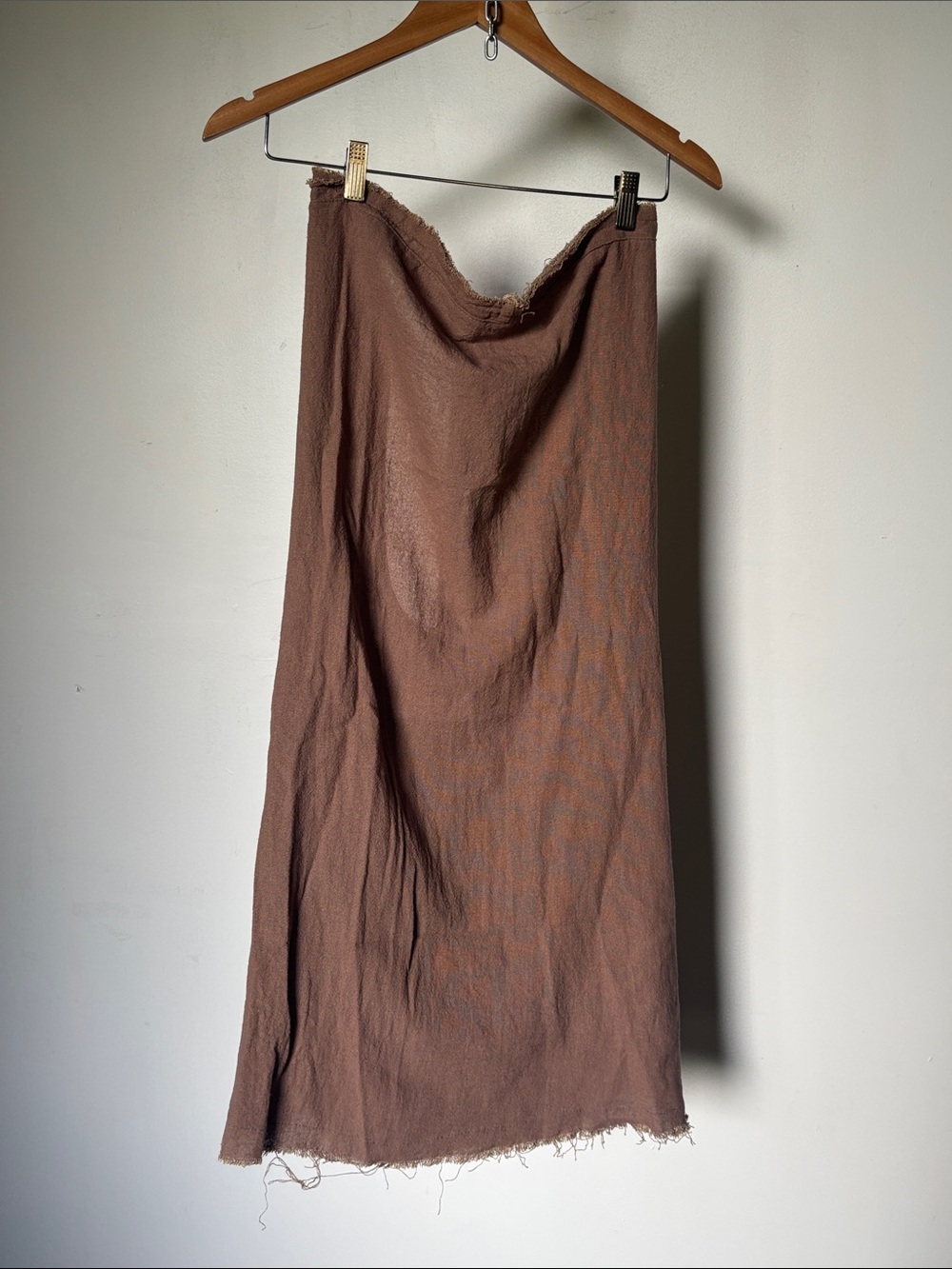 Vintage Cotton Gauze Brown Mini Halter or Tube Dress - Picture 10 of 11